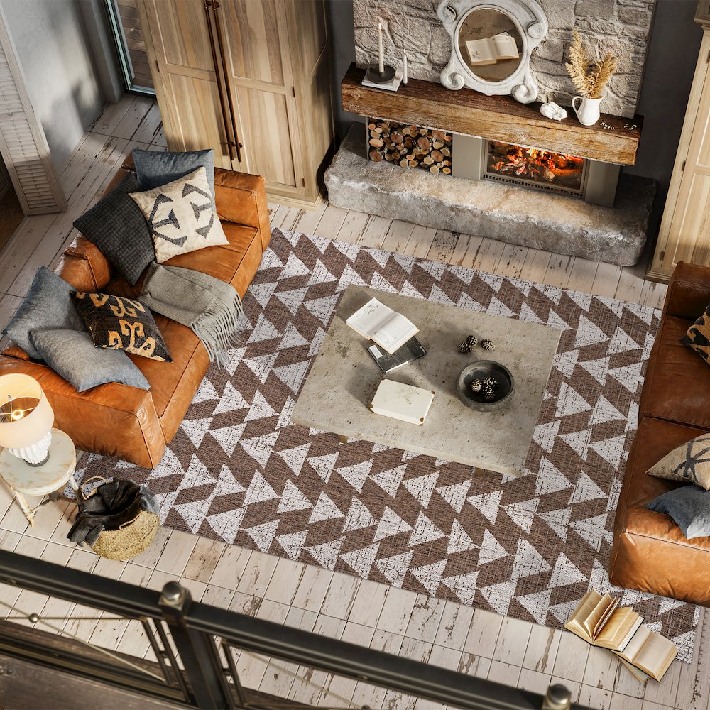 Andratx Modern Tribal Geometric Indoor/Outdoor Area Rug. Picture 5