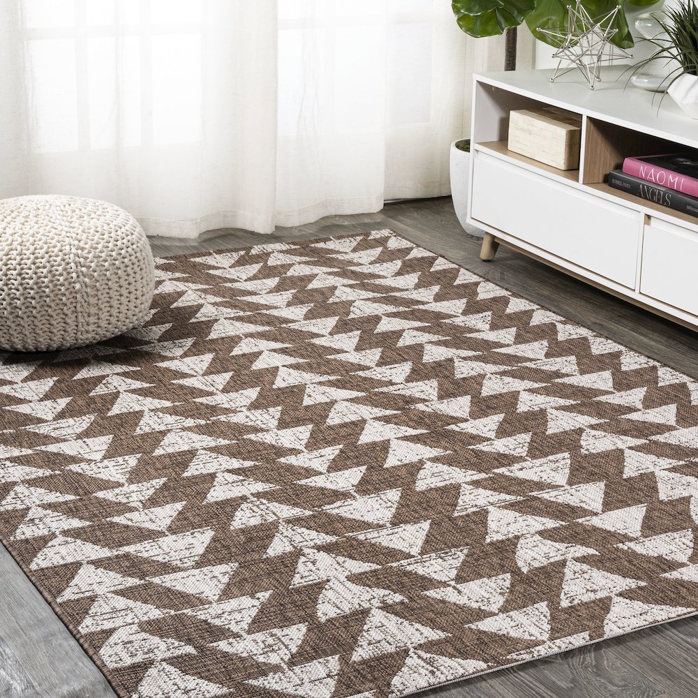 Andratx Modern Tribal Geometric Indoor/Outdoor Area Rug. Picture 2