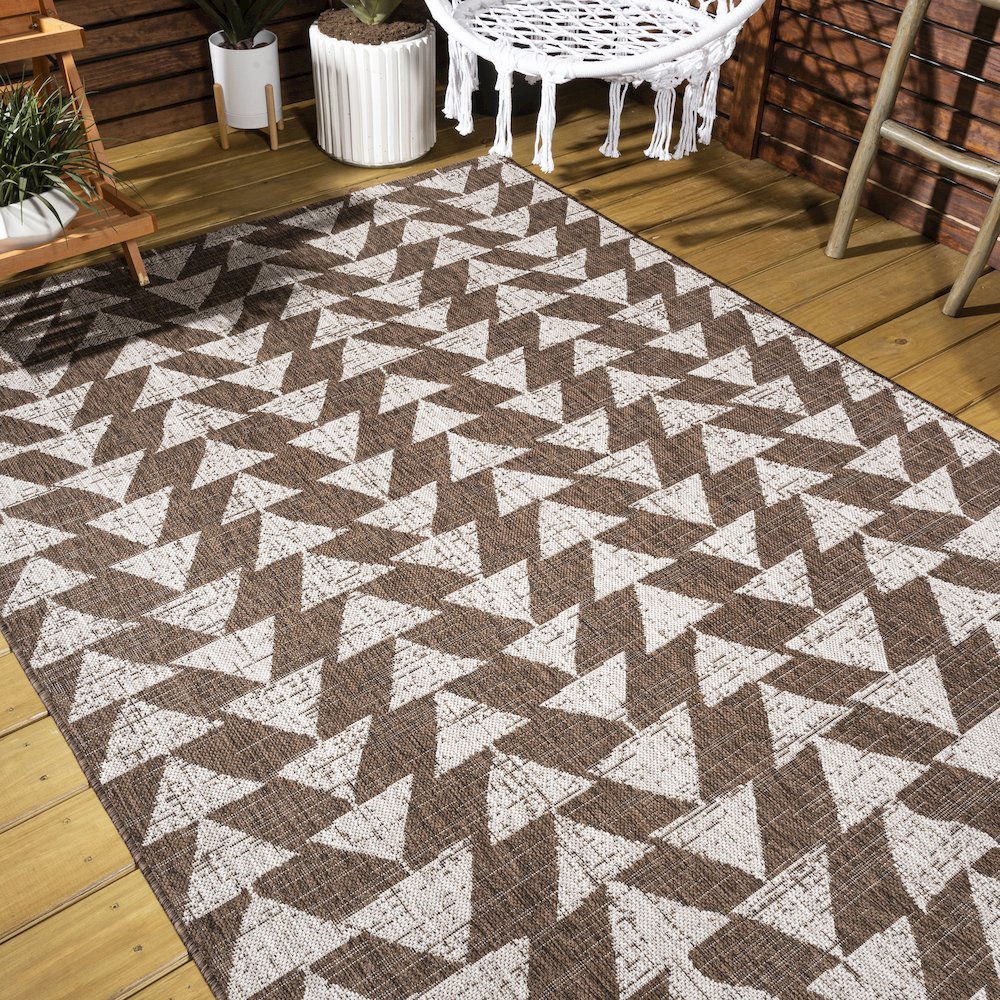 Andratx Modern Tribal Geometric Indoor/Outdoor Area Rug. Picture 9
