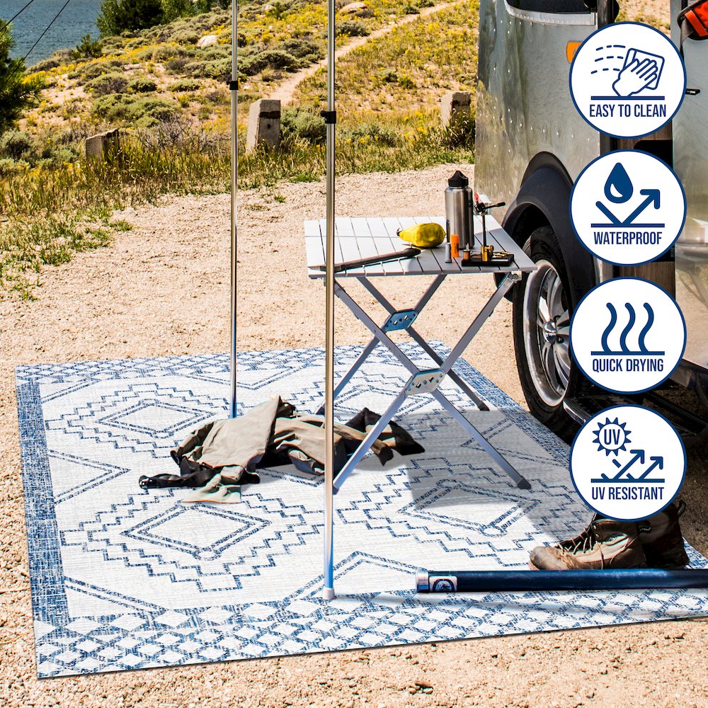 Marokko Diamond Tribal Medallion Indoor/Outdoor Area Rug. Picture 10