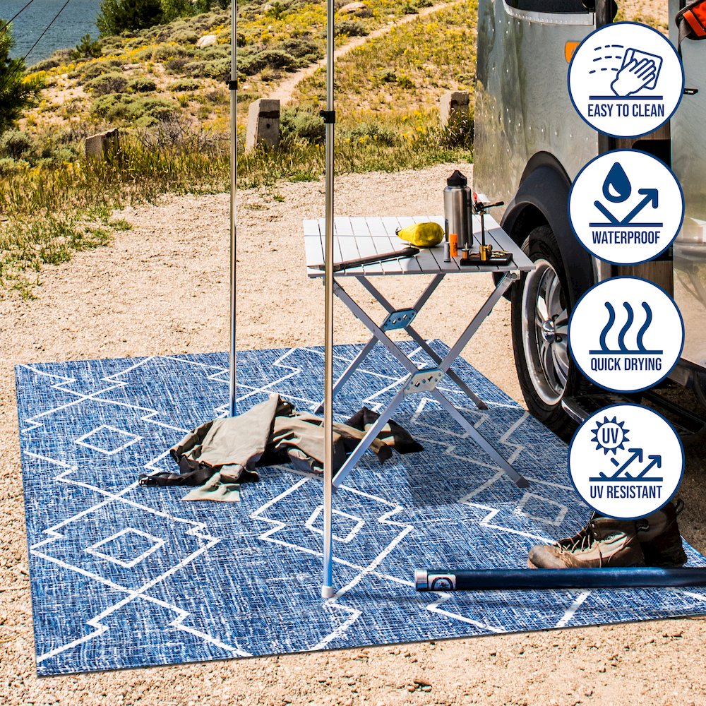 Carwa Tribal Diamond Trellis Indoor/Outdoor Area Rug. Picture 10