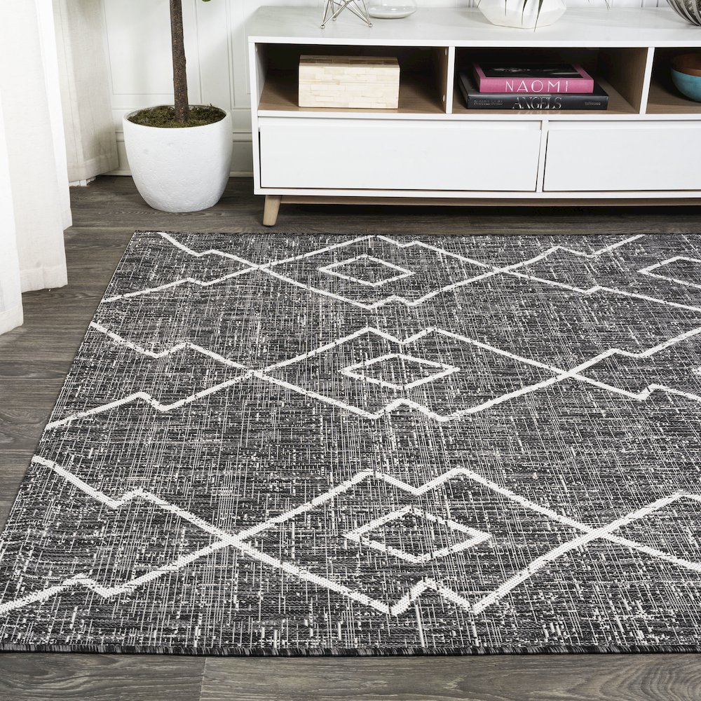 Carwa Tribal Diamond Trellis Indoor/Outdoor Area Rug. Picture 3