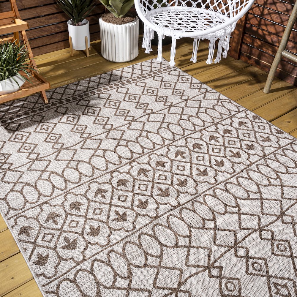 Kafel Tribal Bohemian Indoor/Outdoor Area Rug. Picture 9