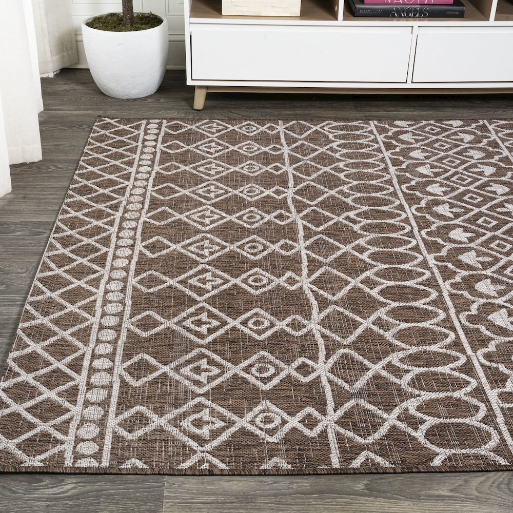 Kafel Tribal Bohemian Indoor/Outdoor Area Rug. Picture 3
