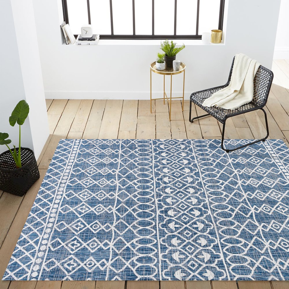 Kafel Tribal Bohemian Indoor/Outdoor Area Rug. Picture 16