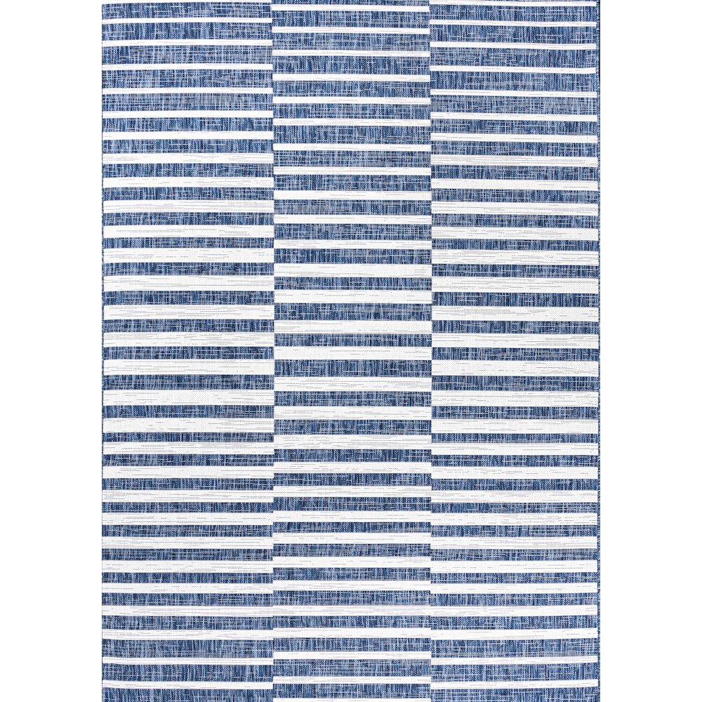 Sukie Modern Offset Stripe Indoor/Outdoor Area Rug. Picture 1