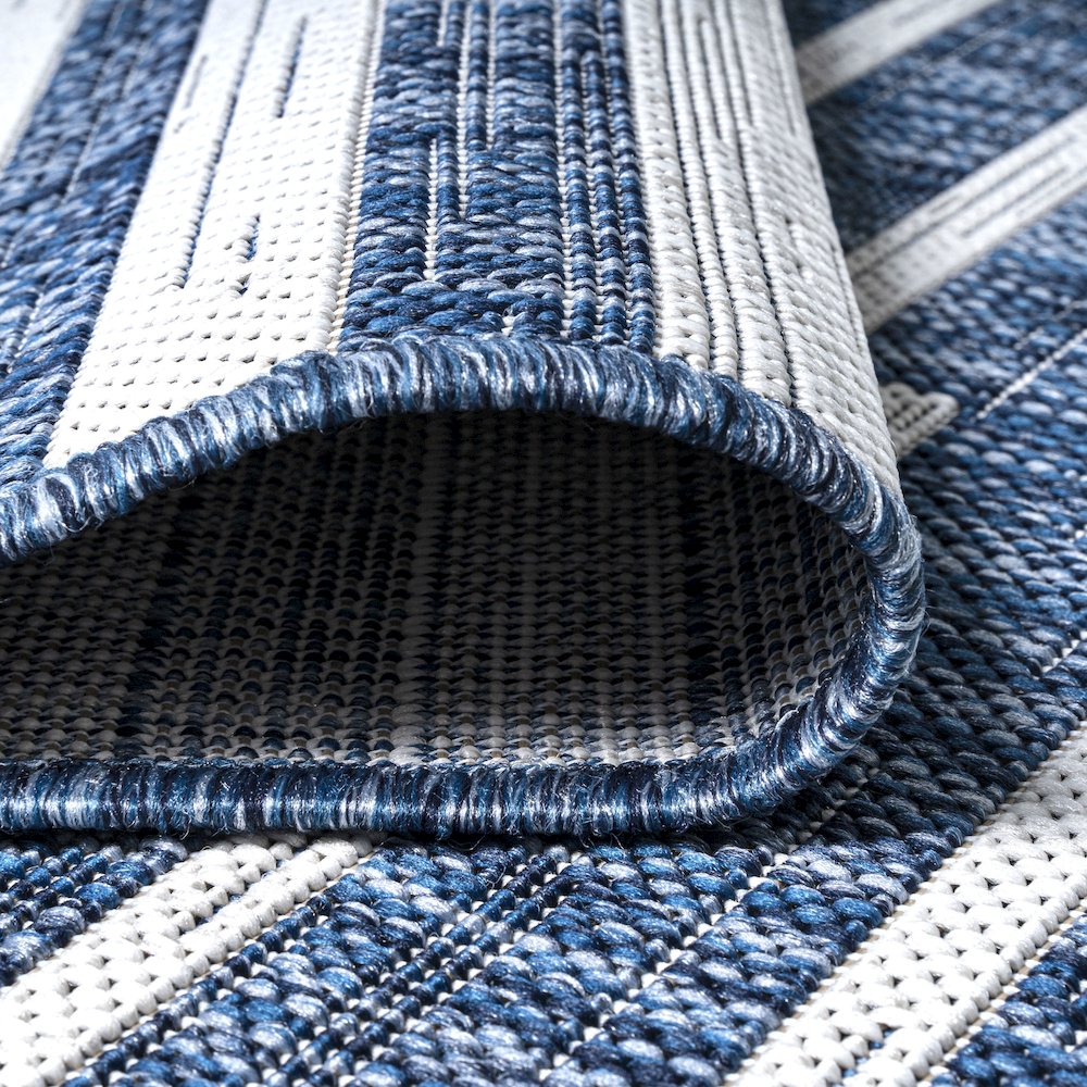 Sukie Modern Offset Stripe Indoor/Outdoor Area Rug. Picture 6