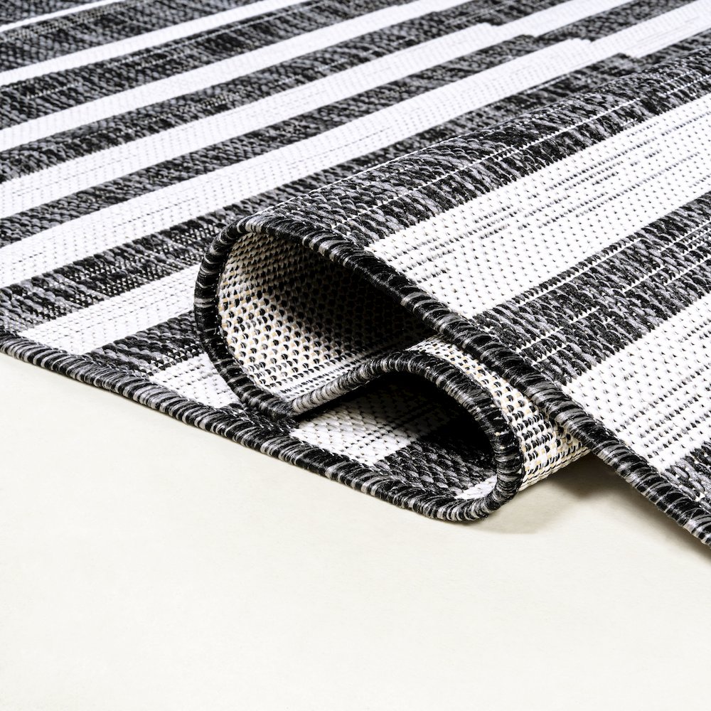 Sukie Modern Offset Stripe Indoor/Outdoor Area Rug. Picture 6
