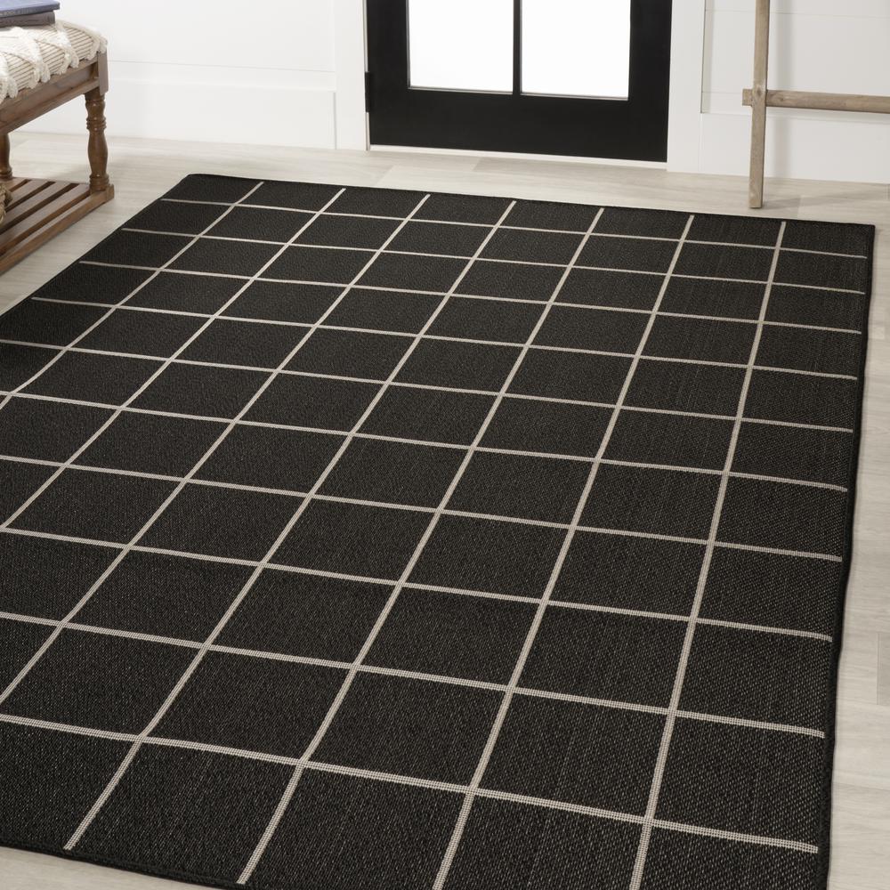 Grid Modern Squares Indoor/Outdoor Area Rug. Picture 3