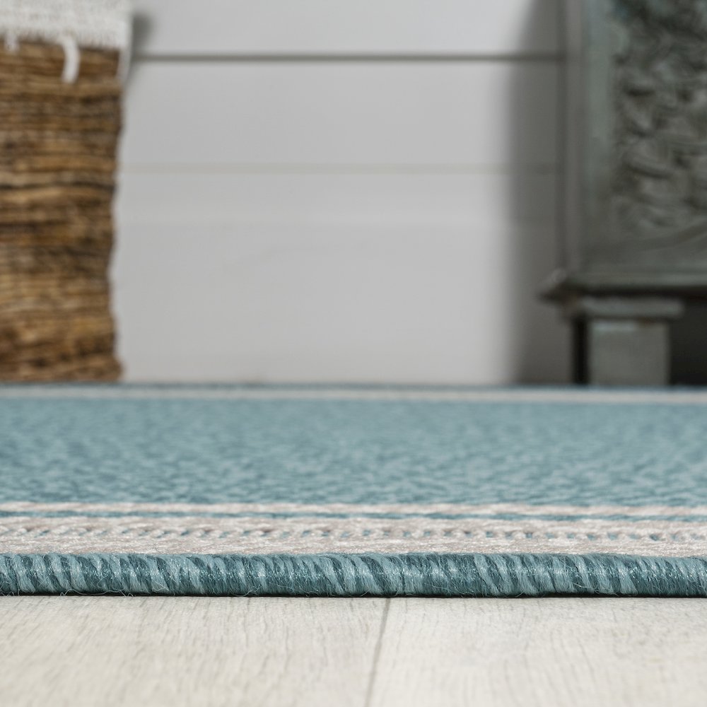 James Modern Border Stripe Indoor/Outdoor Area Rug. Picture 17