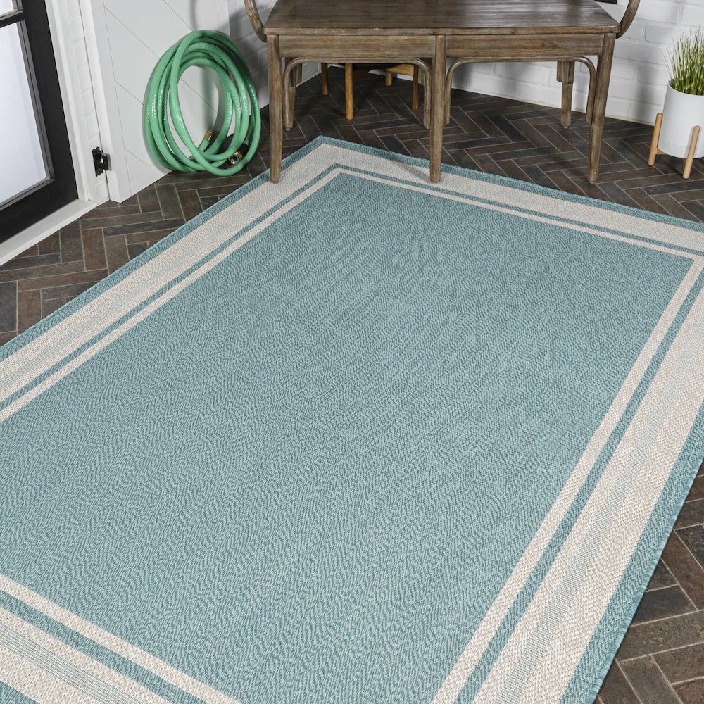James Modern Border Stripe Indoor/Outdoor Area Rug. Picture 8