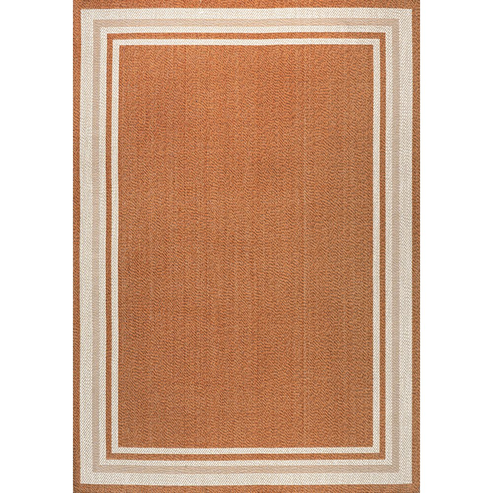 James Modern Border Stripe Indoor/Outdoor Area Rug. Picture 1