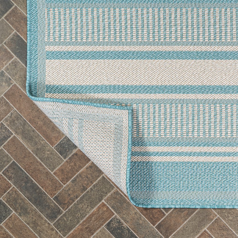 Haynes Modern Double Stripe Indoor/Outdoor Area Rug. Picture 10