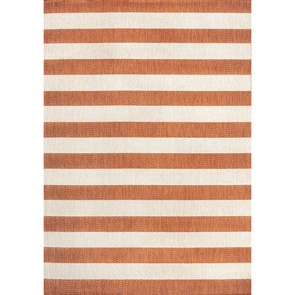Negril Two Tone Wide Stripe Indoor/Outdoor Area Rug. Picture 1