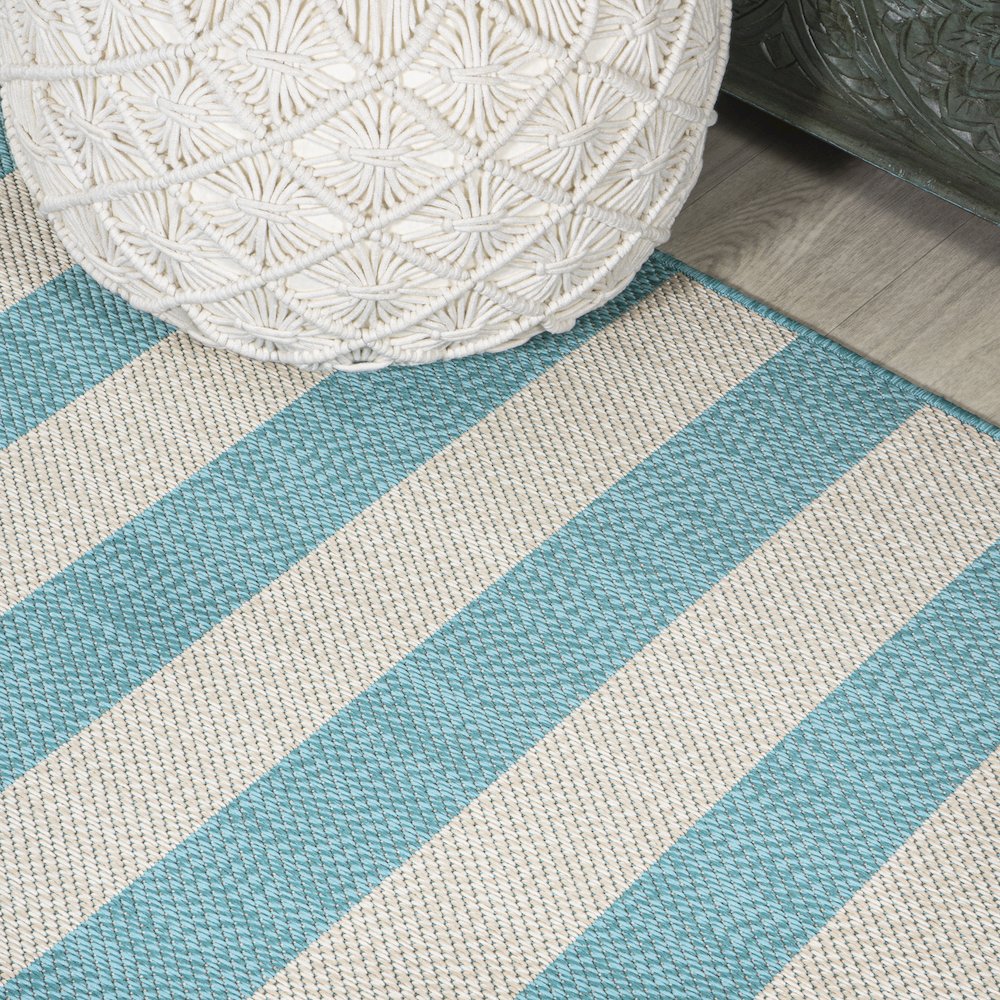 Negril Two Tone Wide Stripe Indoor/Outdoor Area Rug. Picture 11