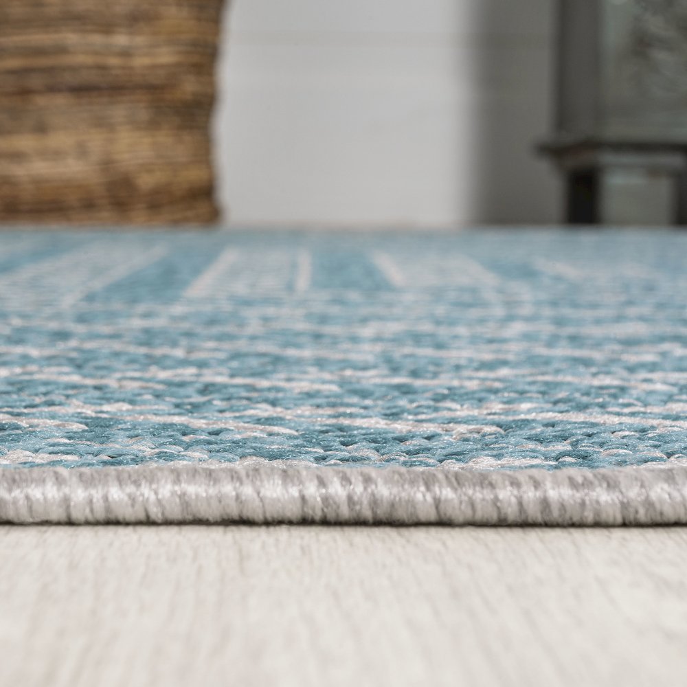Chevron Modern Concentric Squares Indoor/Outdoor Area Rug. Picture 15