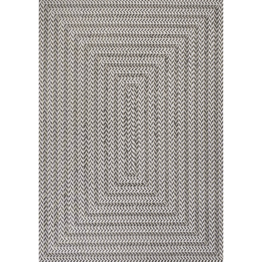 Chevron Modern Concentric Squares Indoor/Outdoor Area Rug. Picture 1