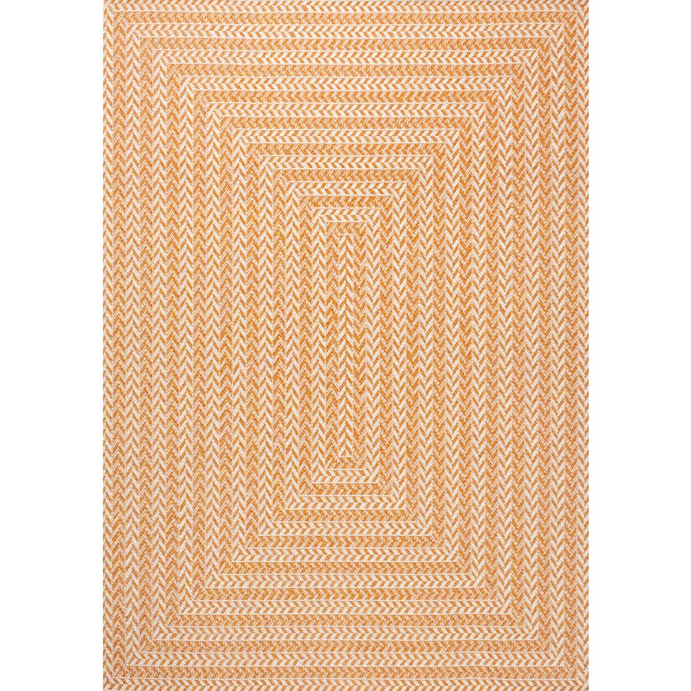 Chevron Modern Concentric Squares Indoor/Outdoor Area Rug. Picture 1