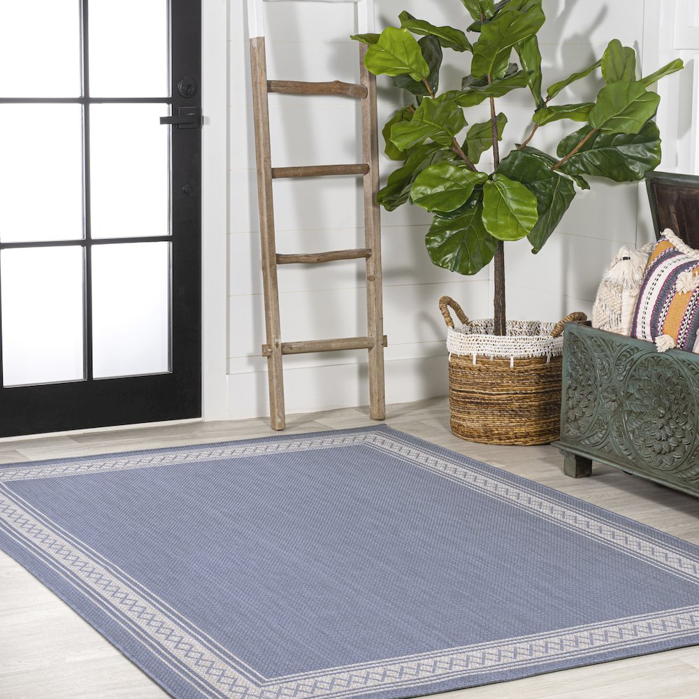 Lucia Classic Diamond Border Indoor/Outdoor Area Rug. Picture 5