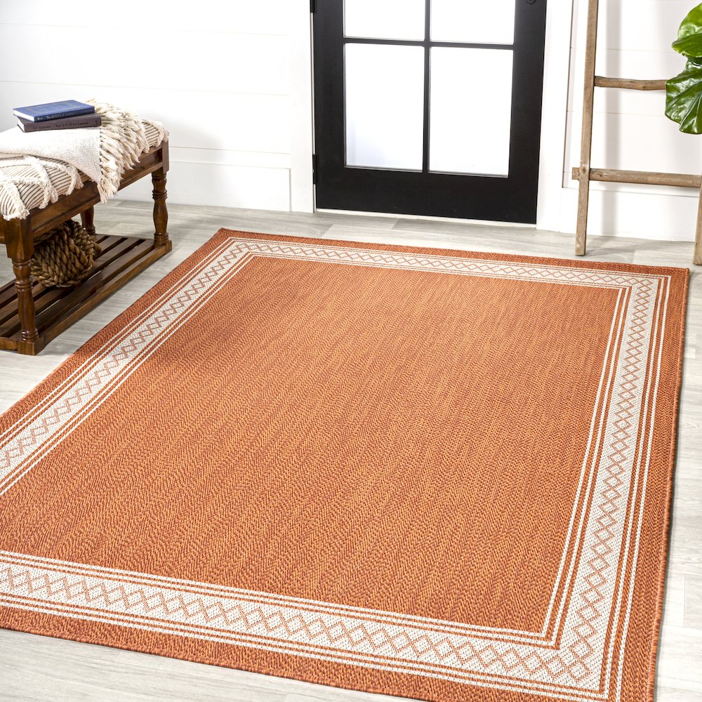 Lucia Classic Diamond Border Indoor/Outdoor Area Rug. Picture 2
