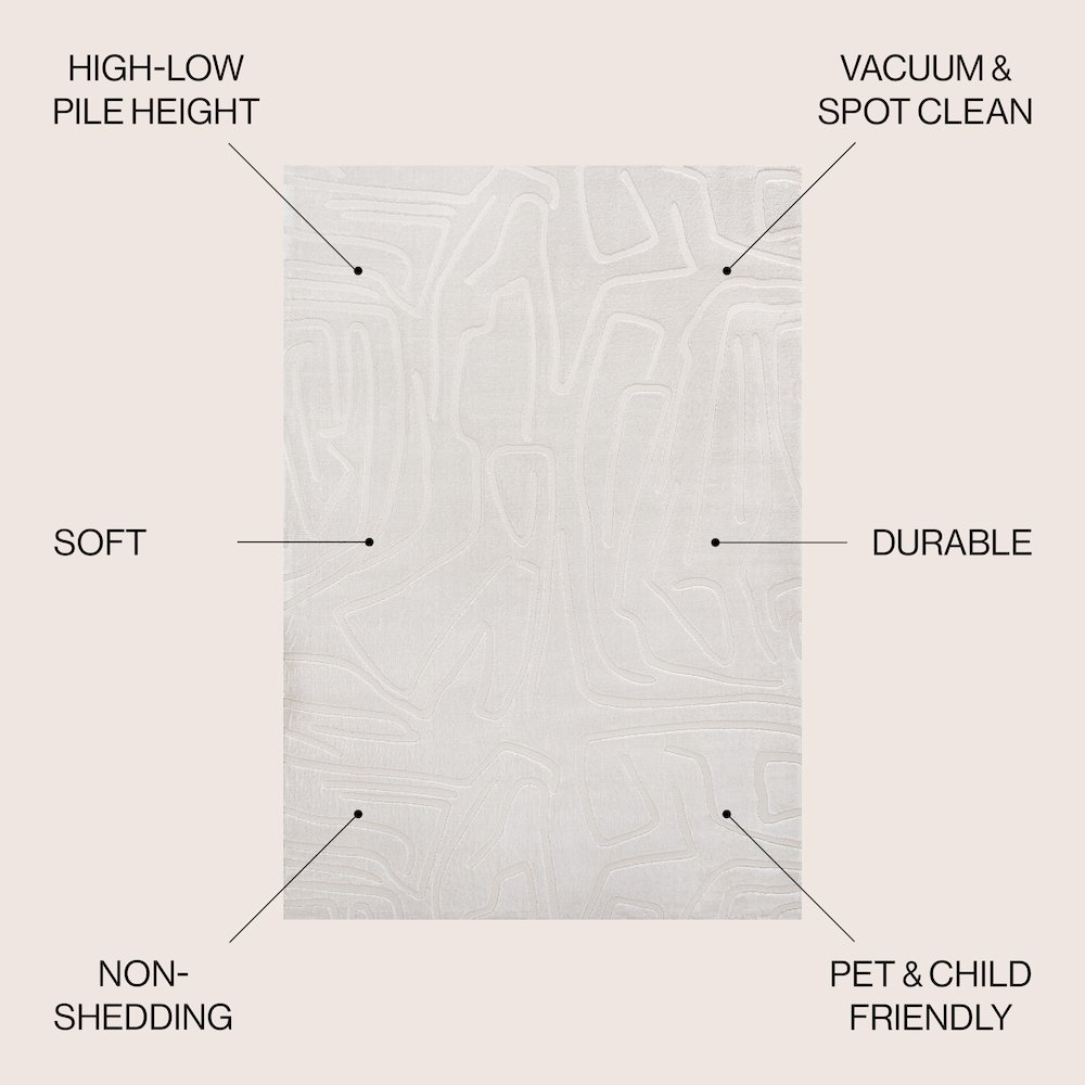 Alcina Modern Scandinavian Graphic Lines High-Low Area Rug. Picture 4