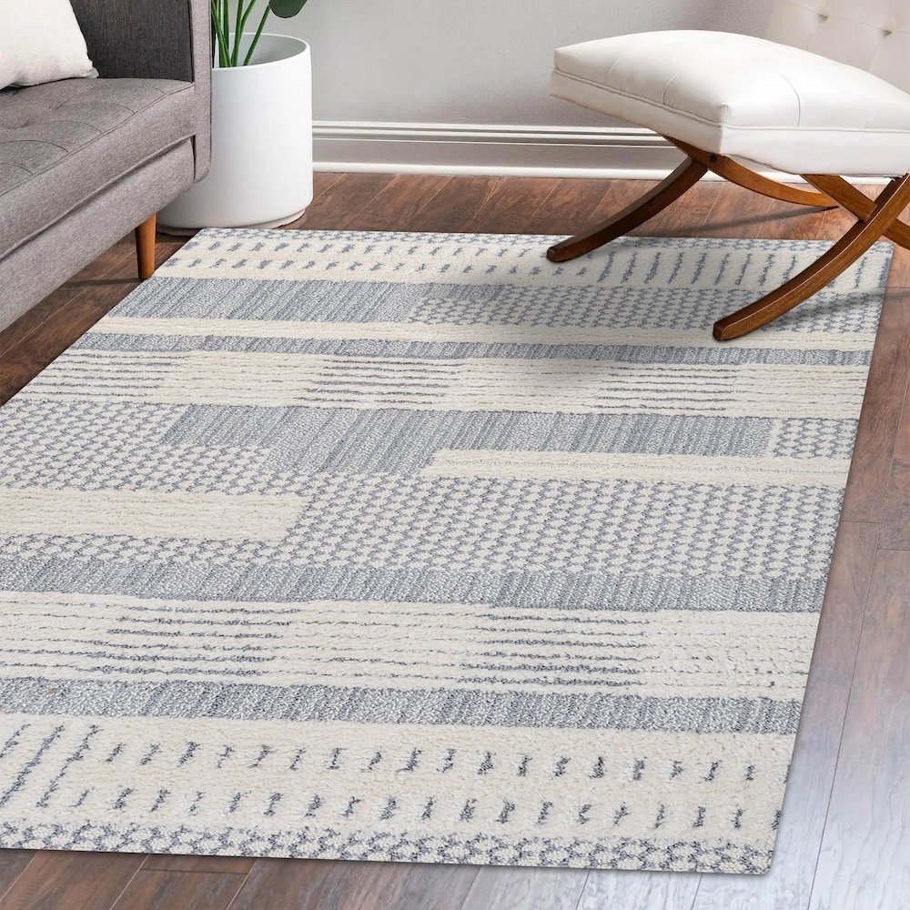 Kerstin Geometric High-Low Area Rug. Picture 10