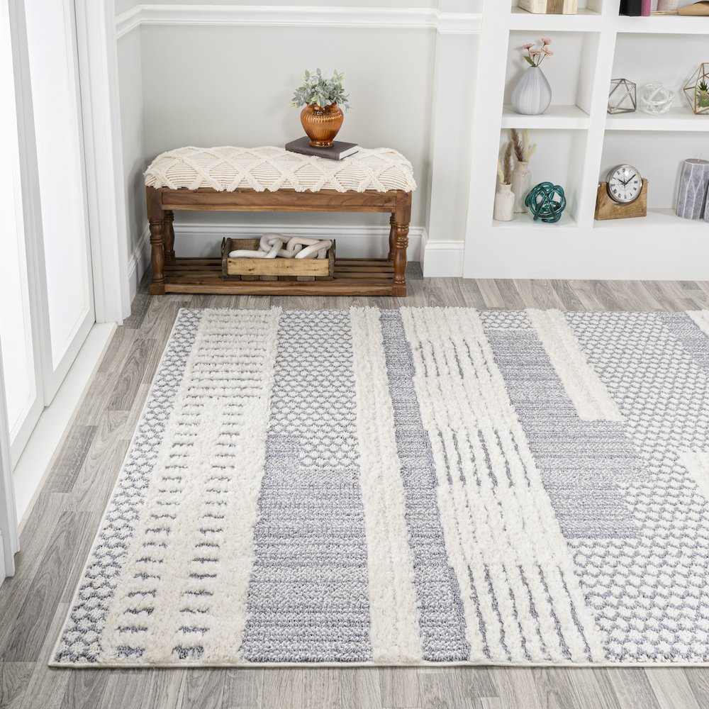 Kerstin Geometric High-Low Area Rug. Picture 3