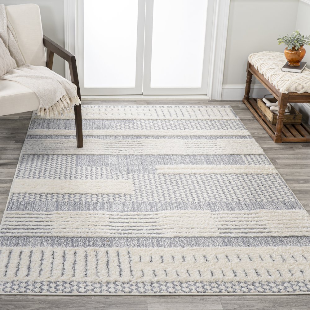 Kerstin Geometric High-Low Area Rug. Picture 4