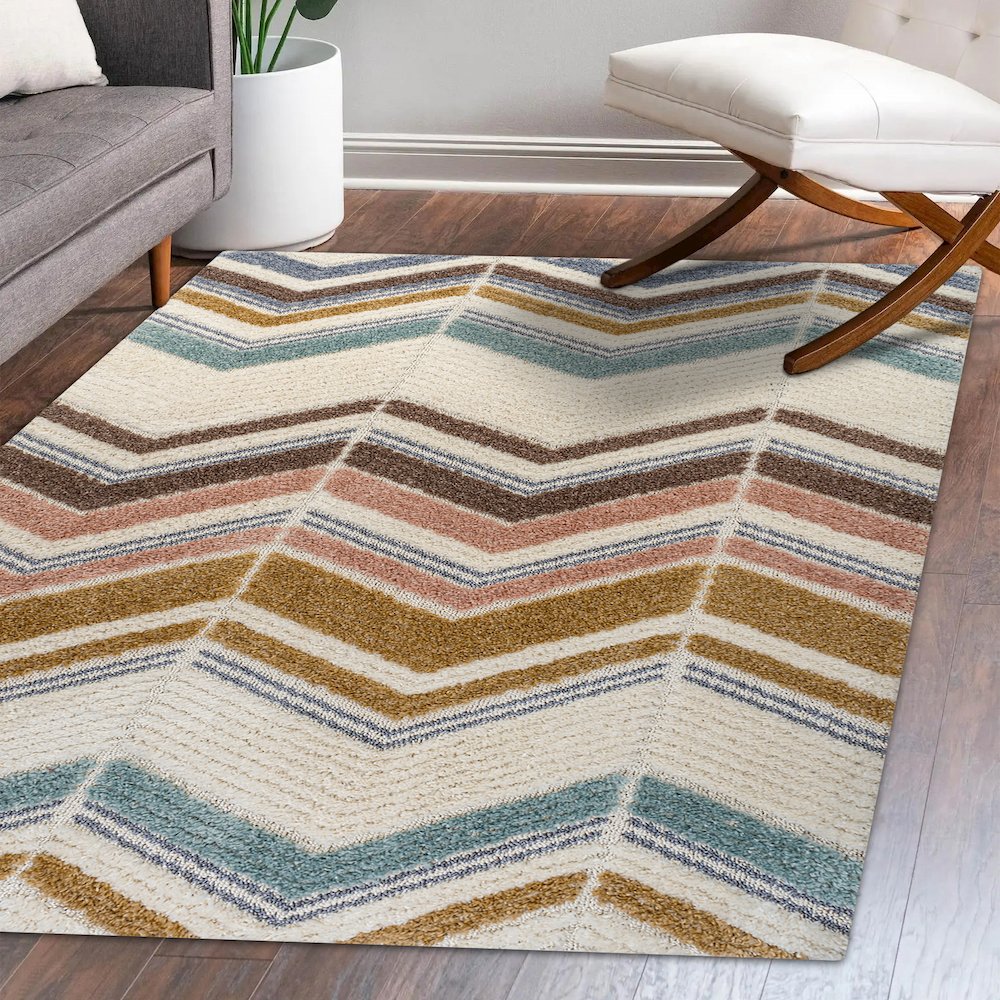 Elin Chevron High-Low Area Rug. Picture 10