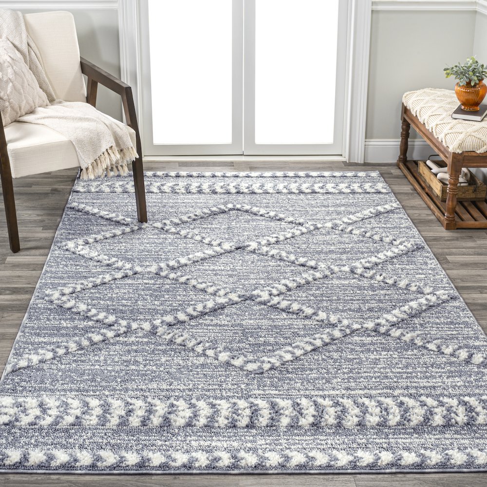 Sofie Moroccan Trellis High-Low Area Rug. Picture 4