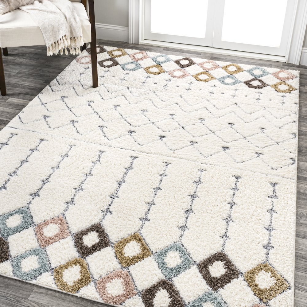 Pia Moroccan Trellis Plush Carved Area Rug. Picture 2