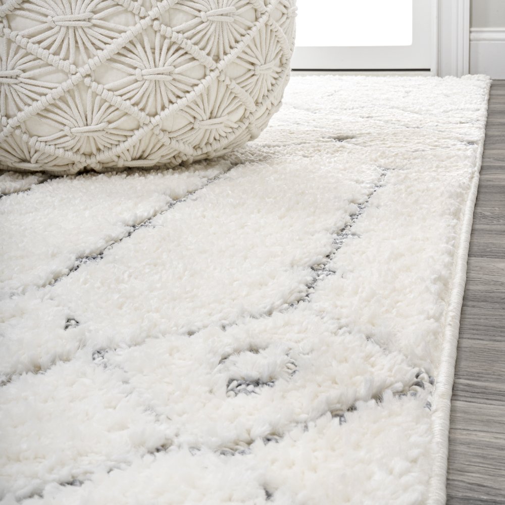 Pia Moroccan Trellis Plush Carved Area Rug. Picture 8