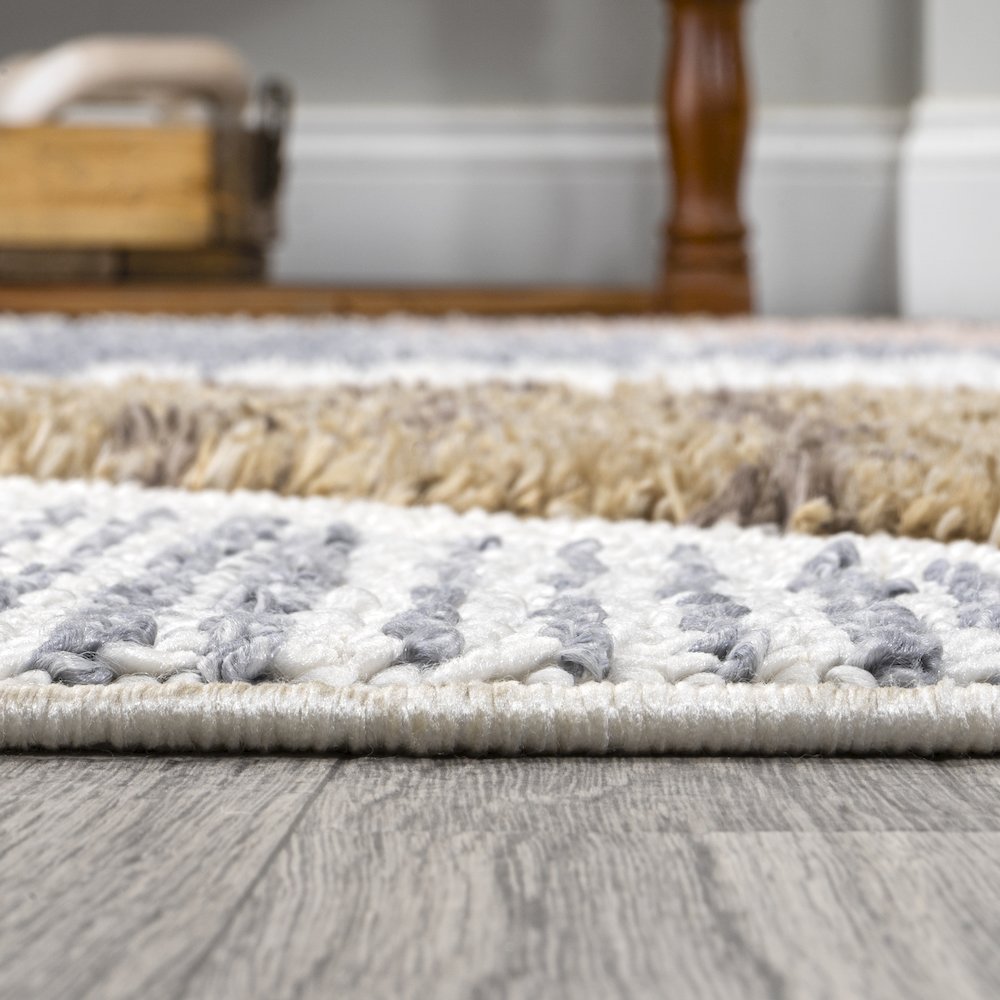 Aileen Geometric Scandi Colorblock Carved Area Rug. Picture 11