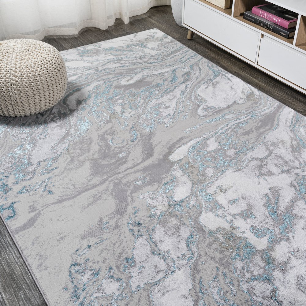 Swirl Marbled Abstract Area Rug. Picture 4