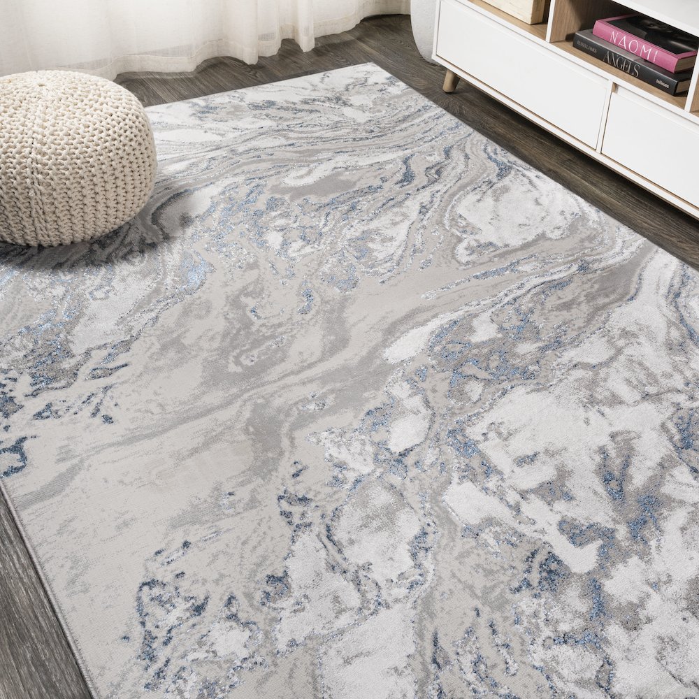 Swirl Marbled Abstract Area Rug. Picture 4