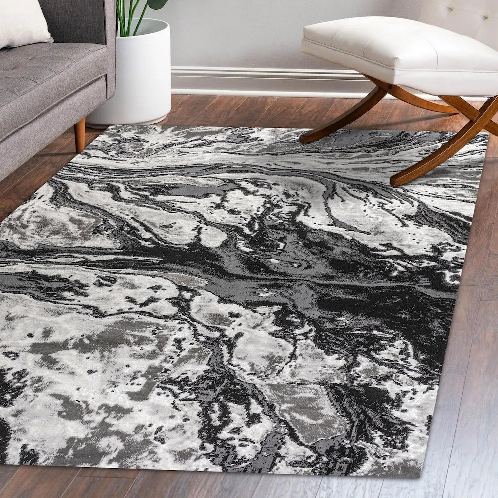 Swirl Marbled Abstract Area Rug. Picture 10