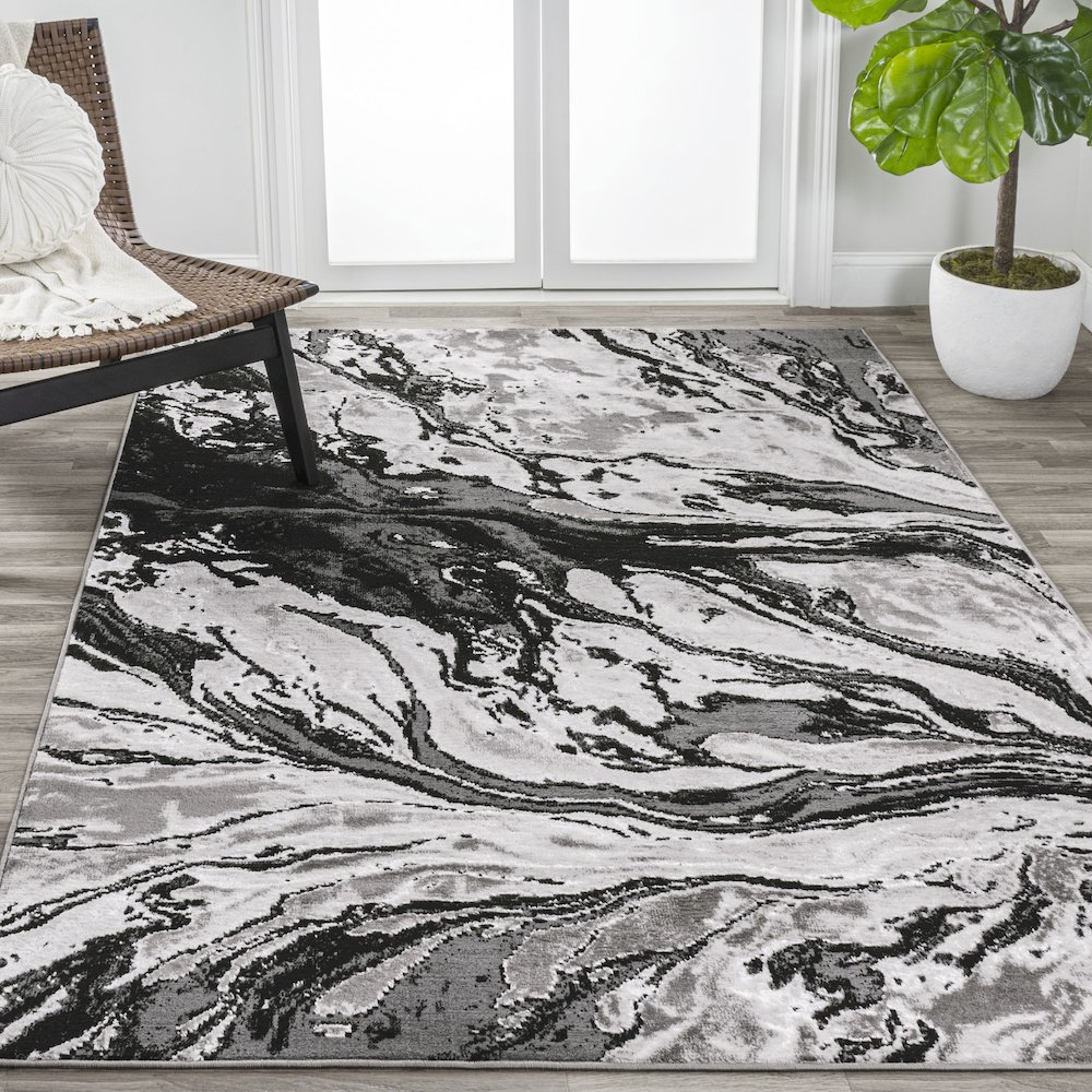 Swirl Marbled Abstract Area Rug. Picture 4