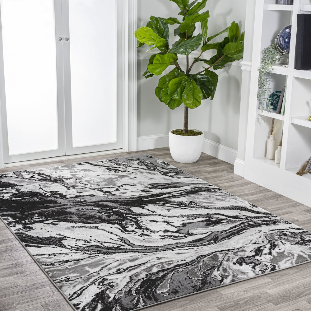 Swirl Marbled Abstract Area Rug. Picture 5