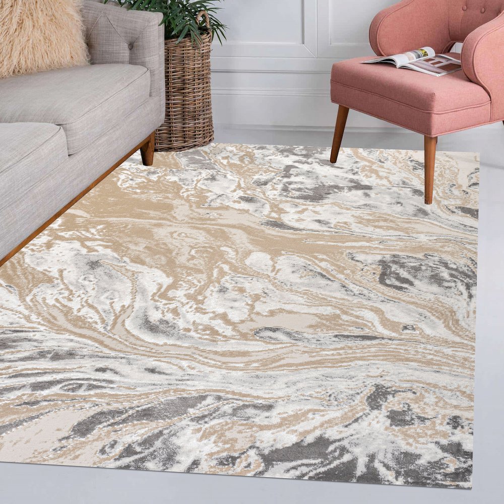 Swirl Marbled Abstract Area Rug. Picture 10