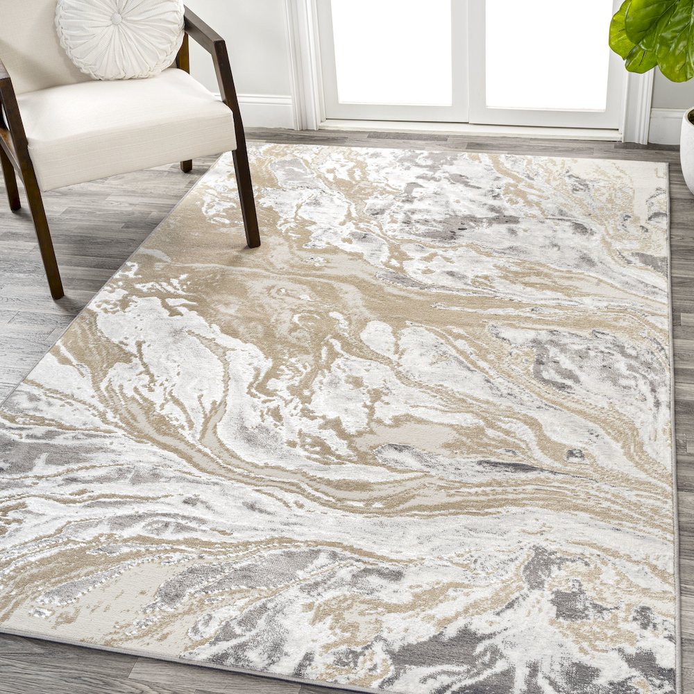 Swirl Marbled Abstract Area Rug. Picture 2