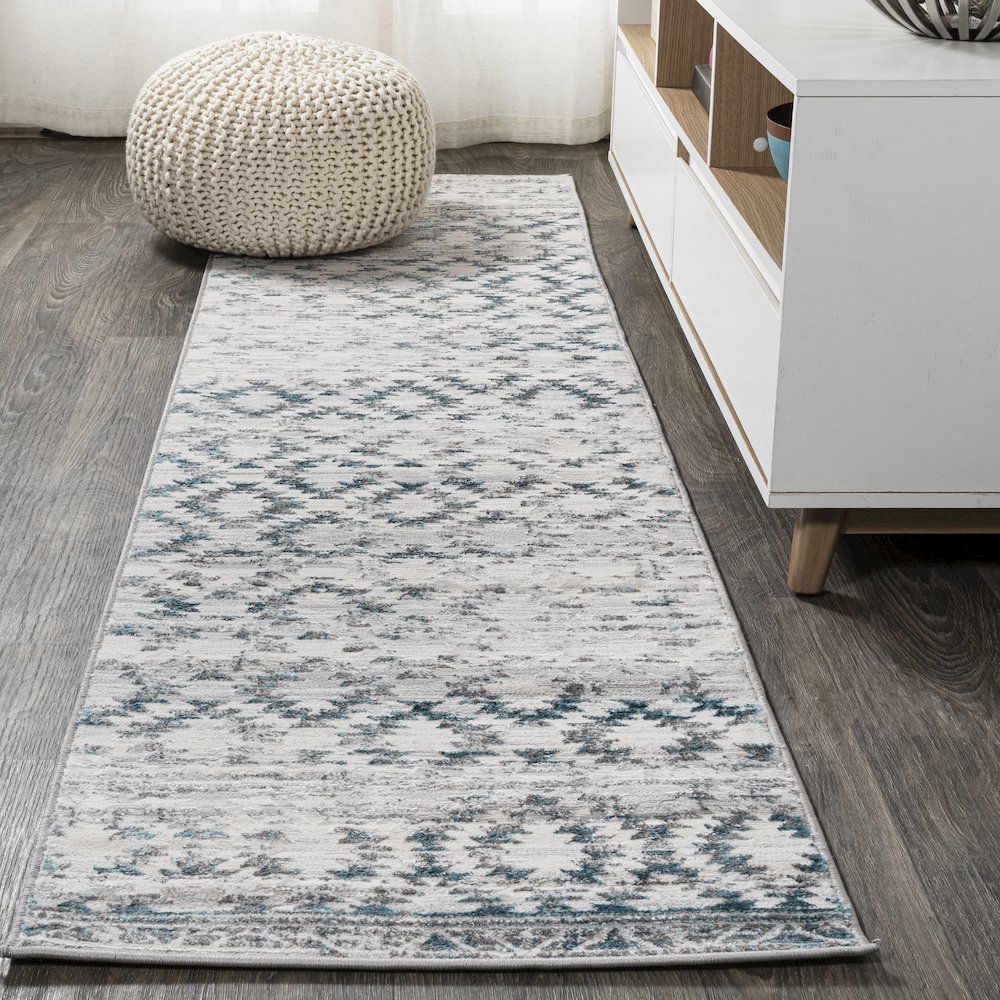 Ancient Faded Trellis Area Rug. Picture 2