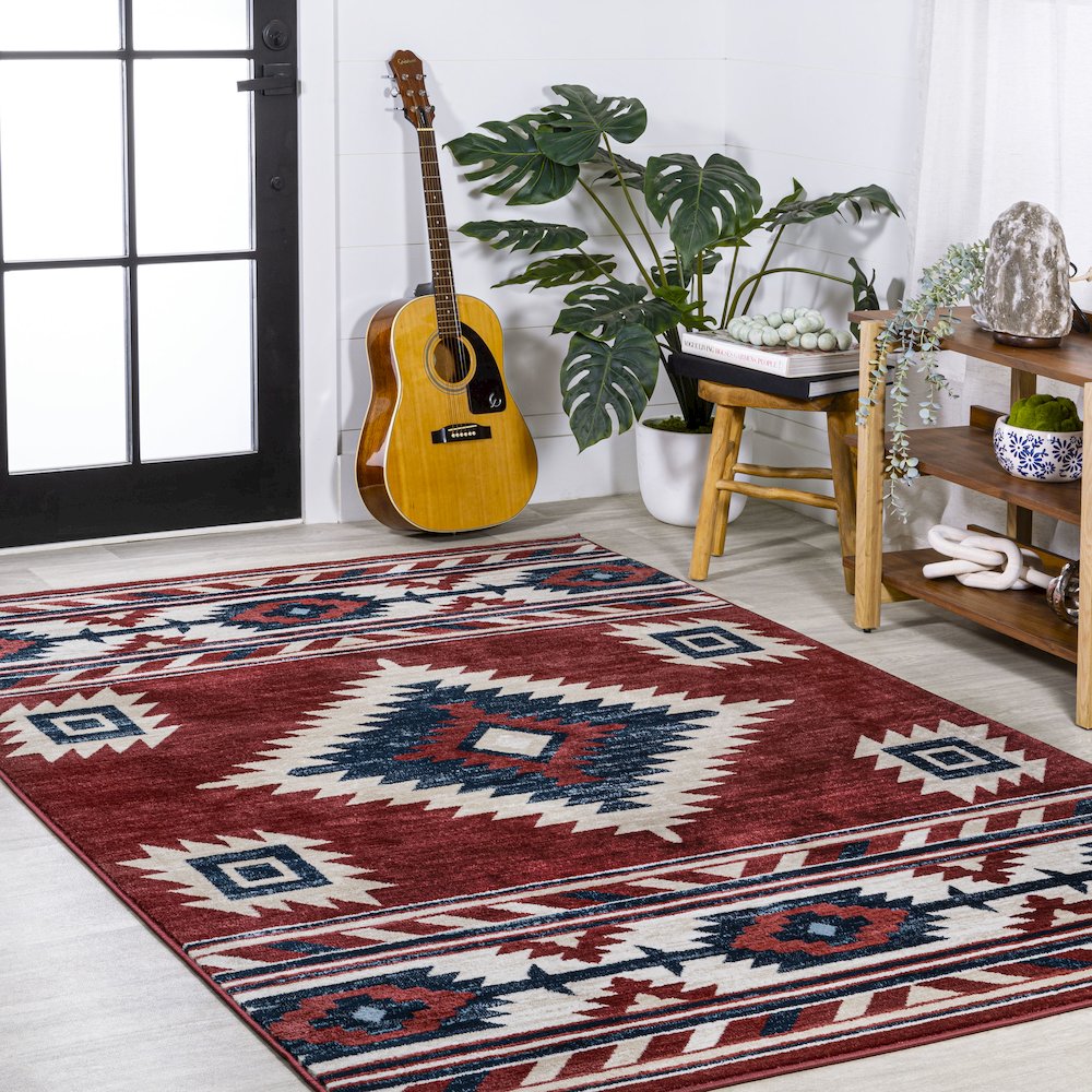 Serape Medallion Southwestern Area Rug. Picture 5