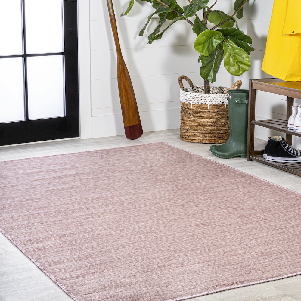 Ethan Modern Flatweave Solid Area Rug. Picture 5