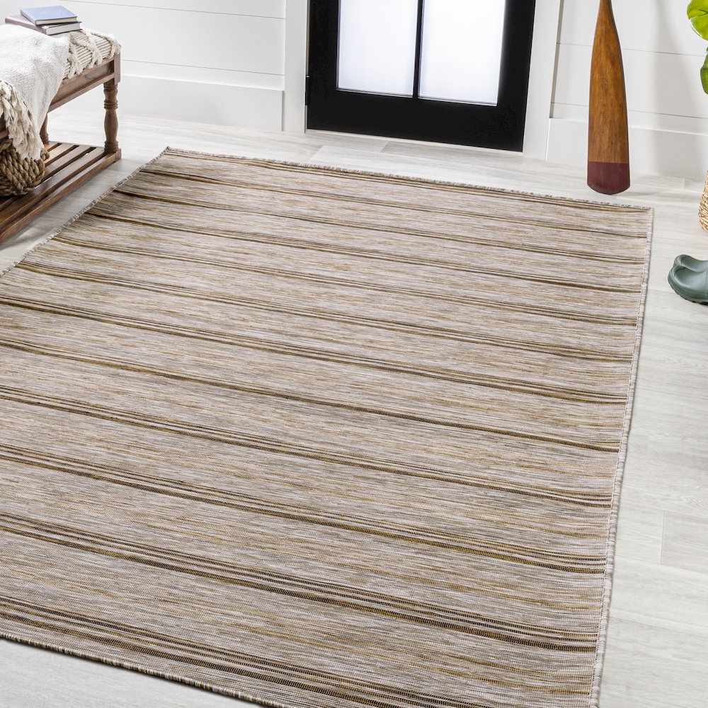 Bo Modern Farmhouse Wide Stripe Area Rug. Picture 2
