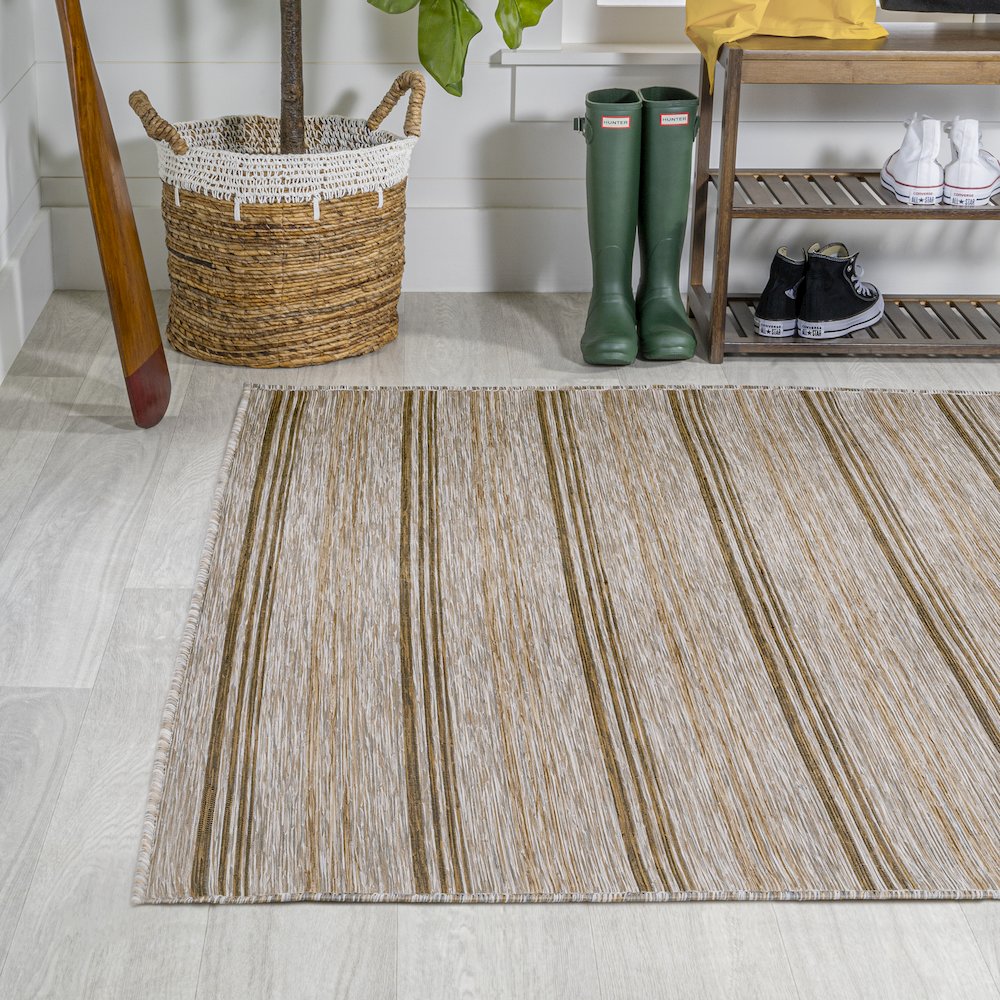 Bo Modern Farmhouse Wide Stripe Area Rug. Picture 3
