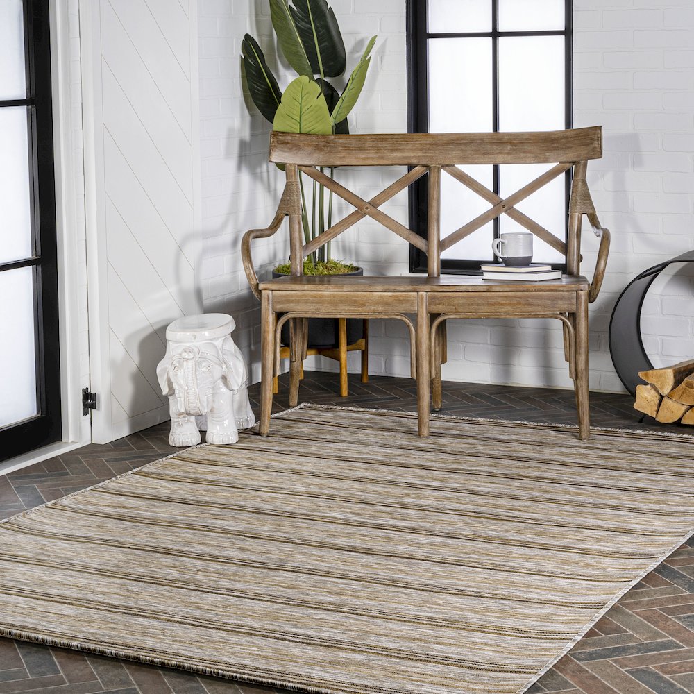 Bo Modern Farmhouse Wide Stripe Area Rug. Picture 10