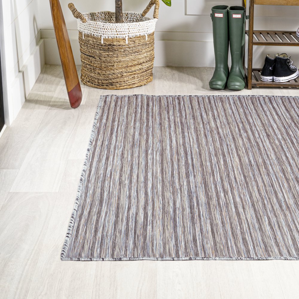 Finn Modern Farmhouse Pinstripe Area Rug. Picture 3