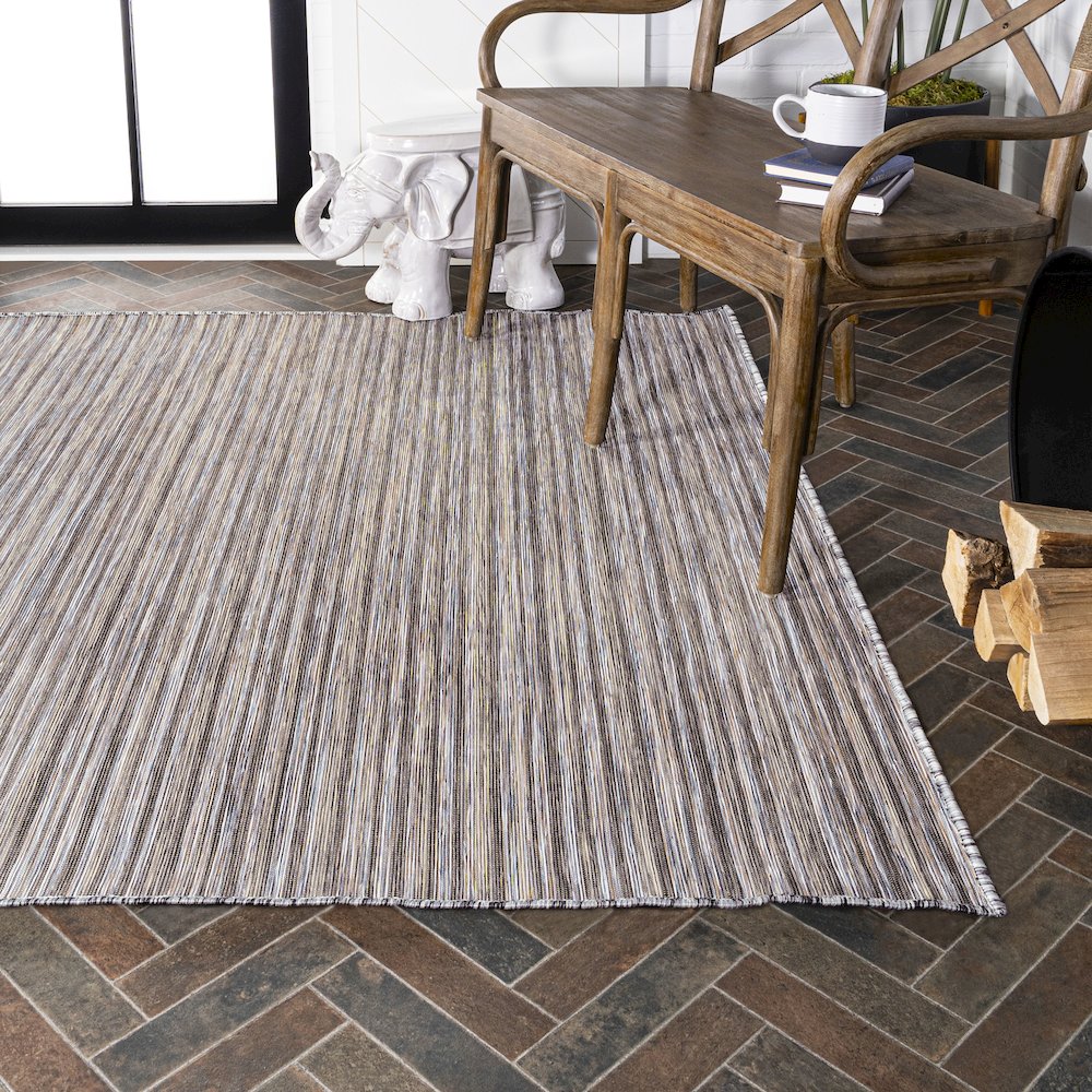 Finn Modern Farmhouse Pinstripe Area Rug. Picture 8