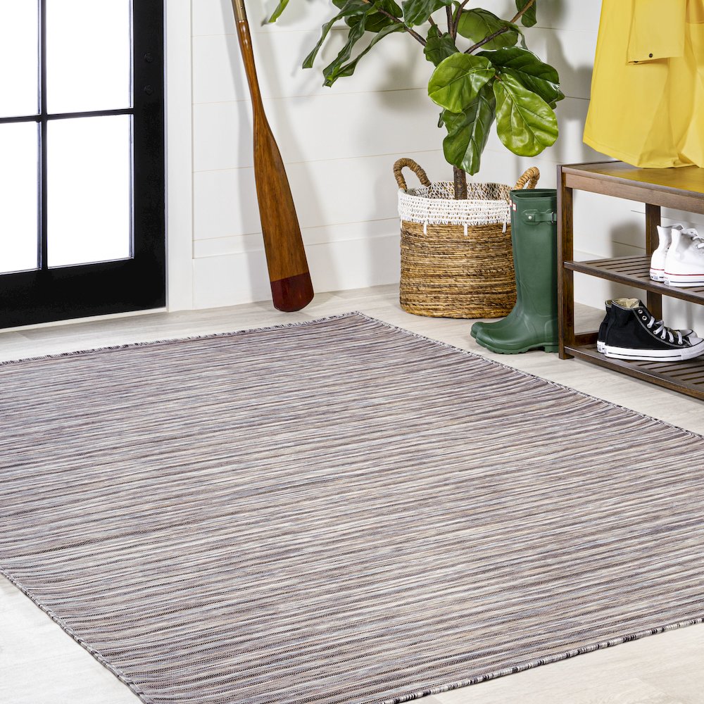 Finn Modern Farmhouse Pinstripe Area Rug. Picture 5