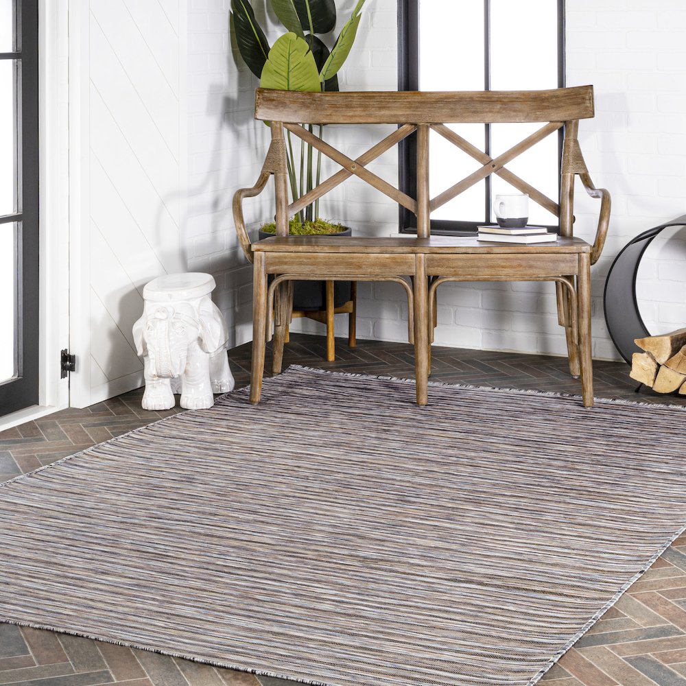 Finn Modern Farmhouse Pinstripe Area Rug. Picture 10